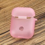 Wholesale Premium TPU Cover and Skin for Apple Airpods Charging Case with Hook Clip (Pink)